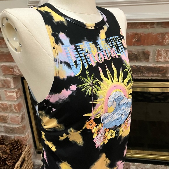 Dreamer y2k colorful splatter dye and black top / S / Excellent condition - Picture 5 of 16